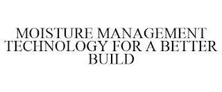 MOISTURE MANAGEMENT TECHNOLOGY FOR A BETTER BUILD trademark