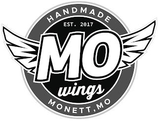 MO WINGS EST. 2017 HANDMADE MONETT, MO trademark