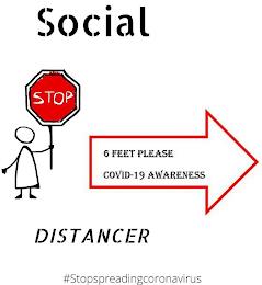 SOCIAL DISTANCER STOP 6 FEET PLEASE  COVID-19 AWARENESS #STOPSPREADINGCORONAVIRUS trademark