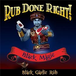 RUB DONE RIGHT! BLACK MAGIC BLACK GARLIC RUB trademark