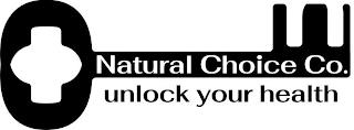 NATURAL CHOICE CO. UNLOCK YOUR HEALTH trademark