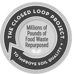 THE CLOSED LOOP PROJECT TO IMPROVE SOIL QUALITY MILLIONS OF POUNDS OF FOOD WASTE REPURPOSED trademark