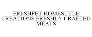 FRESHPET HOMESTYLE CREATIONS FRESHLY CRAFTED MEALS trademark