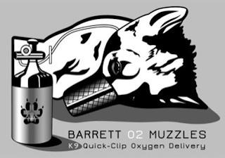 BARRETT O2 MUZZLES K9 QUICK-CLIP OXYGENDELIVERY trademark