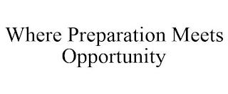 WHERE PREPARATION MEETS OPPORTUNITY trademark