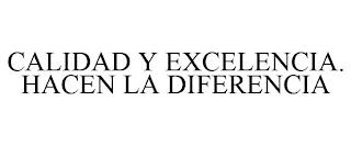 CALIDAD Y EXCELENCIA. HACEN LA DIFERENCIA trademark