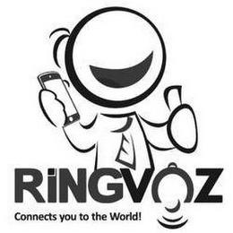 RINGVOZ CONNECTS YOU TO THE WORLD! trademark