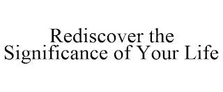 REDISCOVER THE SIGNIFICANCE OF YOUR LIFE trademark