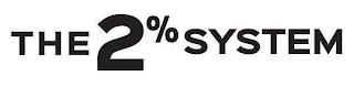 THE 2% SYSTEM trademark