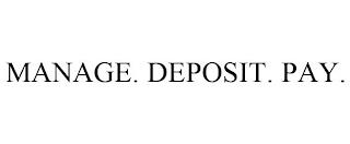 MANAGE. DEPOSIT. PAY. trademark