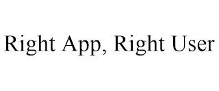 RIGHT APP, RIGHT USER trademark