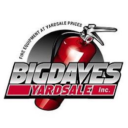 BIGDAVESYARDSALE INC. FIRE EQUIPMENT AT YARDSALE PRICES trademark