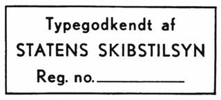 TYPEGODKENDT AF STATENS SKIBSTILSYN REG. NO. trademark