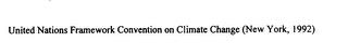 UNITED NATIONS FRAMEWORK CONVENTION ON CLIMATE CHANGE (NEW YORK, 1992) trademark