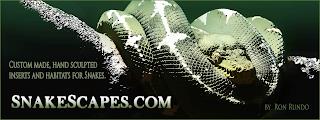 SNAKESCAPES.COM BY RON RUNDO CUSTOM MADE, HAND SCULPTED INSERTS AND HABITATS FOR SNAKES. trademark