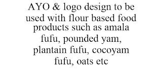 AYO & LOGO DESIGN TO BE USED WITH FLOUR BASED FOOD PRODUCTS SUCH AS AMALA FUFU, POUNDED YAM, PLANTAIN FUFU, COCOYAM FUFU, OATS ETC trademark