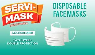 SERVI-MASK DAILY PROTECTION MULTICOLORED TWO LAYERS, DOUBLE PROTECTION DISPOSABLE FACEMASKS trademark