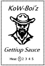 KOW-BOI'Z GETTIUP SAUCE HEAT 1 2 3 4 5 trademark