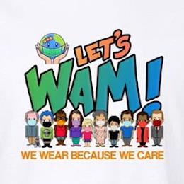 LET'S WAM! WE WEAR BECAUSE WE CARE trademark