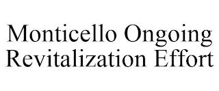 MONTICELLO ONGOING REVITALIZATION EFFORT trademark