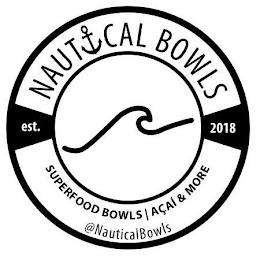 NAUTICAL BOWLS EST. 2018 SUPERFOOD BOWLS | ACAI & MORE @NAUTICALBOWLS trademark