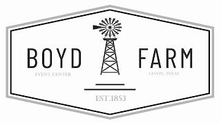 BOYD FARM EVENT CENTER EST. 1853 LAVON, TEXAS trademark