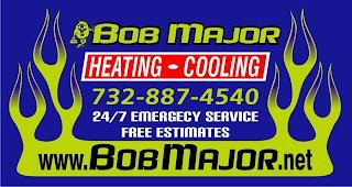 BOB MAJOR HEATING - COOLING 732-887-4540 24/7 EMERGECY SERVICE FREE ESTIMATES WWW.BOBMAJOR.NET trademark