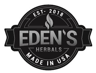 EDEN'S HERBALS EST-2018 MADE IN USA trademark