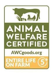 ANIMAL WELFARE CERTIFIED AWCGOODS.ORG ENTIRE LIFE ON FARM 5+ trademark