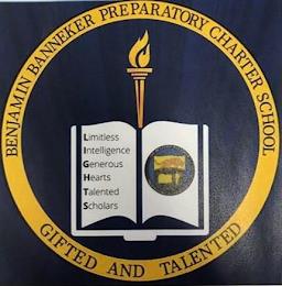 BENJAMIN BANNEKER PREPARATORY CHARTER SCHOOL GIFTED AND TALENTED LIMITLESS INTELLIGENCE GENEROUS HEARTS TALENTED SCHOLARS trademark