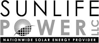 SUNLIFE POWER LLC NATIONWIDE SOLAR ENERGY PROVIDER trademark