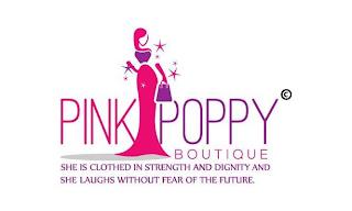 PINK POPPY BOUTIQUE SHE IS CLOTHED IN STRENGTH AND DIGNITY AND SHE LAUGHS WITHOUT THE FEAR OF FUTURE. trademark