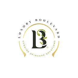 LUXURY BOULEVARD B GENUINE SKINCARE SOLUTIONS trademark