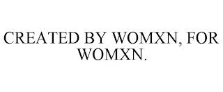 CREATED BY WOMXN, FOR WOMXN. trademark