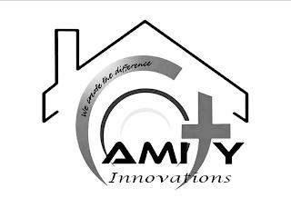 WE CREATE THE DIFFERENCE AMITY INNOVATIONS trademark