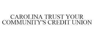 CAROLINA TRUST YOUR COMMUNITY'S CREDIT UNION trademark