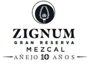 ZIGNUM GRAN RESERVA MEZCAL AÑEJO 10 AÑOS trademark