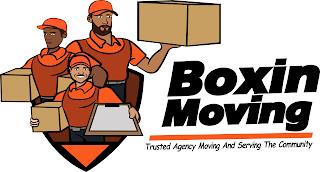 BOXIN MOVING TRUSTED AGENCY MOVING AND SERVING THE COMMUNITY trademark