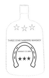 THREE STAR SANDERS WHISKEY CO. 1890 trademark