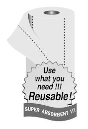 USE WHAT YOU NEED !!! REUSABLE! SUPER ABSORBENT !!! trademark