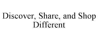 DISCOVER, SHARE, AND SHOP DIFFERENT trademark