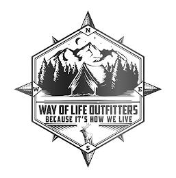 WAY OF LIFE OUTFITTERS BECAUSE IT'S HOW WE LIVE N S E W trademark