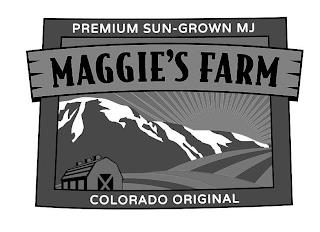 PREMIUM SUN-GROWN MJ MAGGIE'S FARM COLORADO ORIGINALADO ORIGINAL trademark