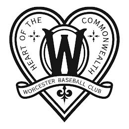 W WORCESTER BASEBALL CLUB HEART OF THE COMMONWEALTH trademark