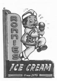 R RONNIES ICE CREAM SINCE 1979 trademark