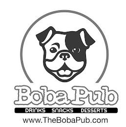 BOBA PUB DRINKS SNACKS DESSERTS WWW.THEBOBAPUB.COM trademark