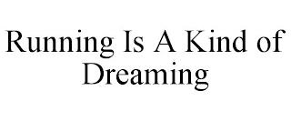 RUNNING IS A KIND OF DREAMING trademark