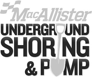 MACALLISTER UNDERGROUND SHORING & PUMP trademark