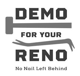 DEMO FOR YOUR RENO NO NAIL LEFT BEHIND trademark