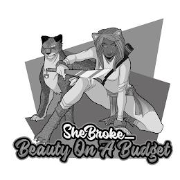 SHEBROKE_ BEAUTY ON A BUDGET trademark